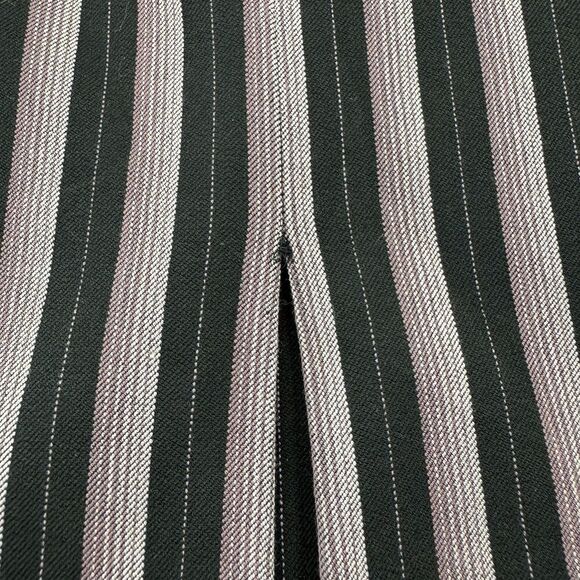 Ann Taylor Loft Skirt 8 Black Purple Stripe Button Detail Pleated Front Lined - Picture 7 of 10
